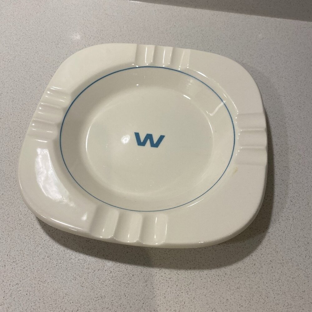 Vintage Homer Laughlin Harker Pottery "W" Ashtray Pottery preowned